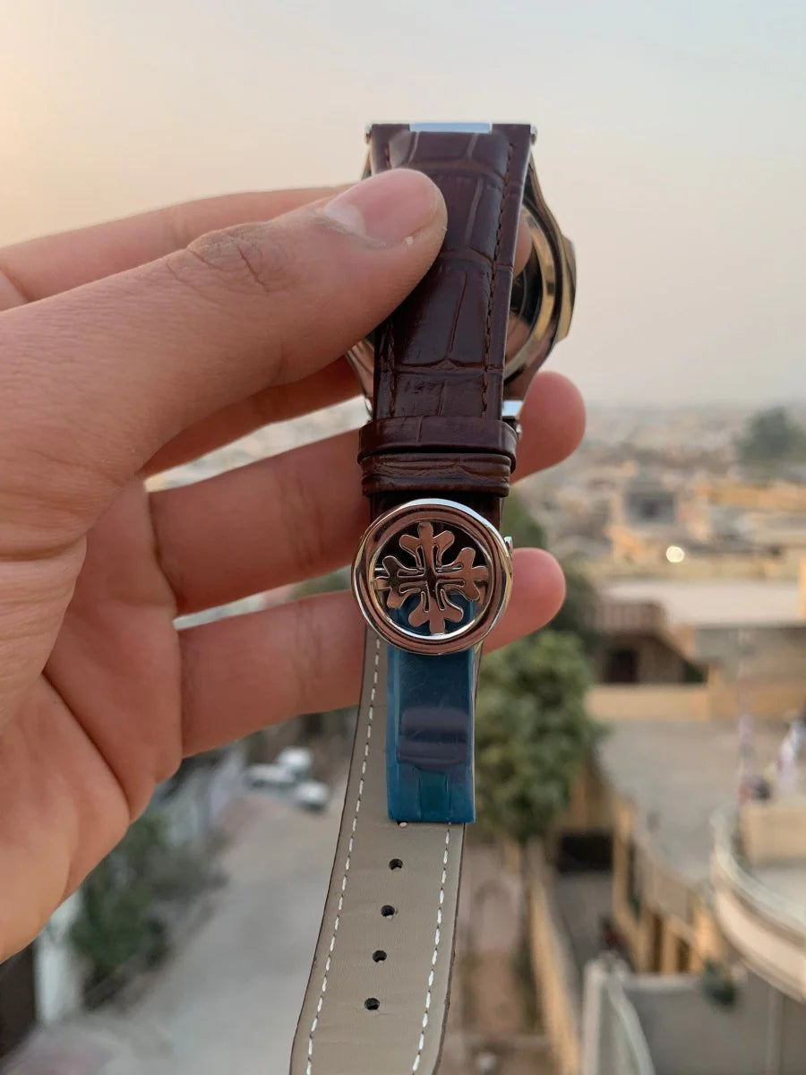 Patek Philippe P.01 – Brown Strap | Silver Dial