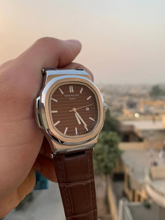 Patek Philippe P.01 – Brown Strap | Silver Dial