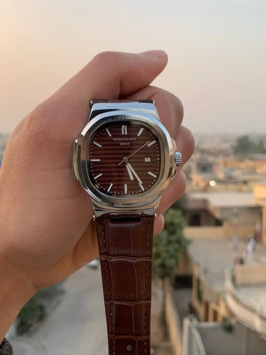 Patek Philippe P.01 – Brown Strap | Silver Dial